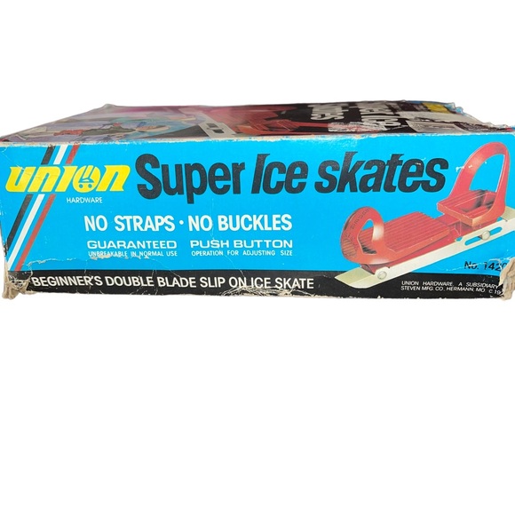 Vintage Union Super Ice Skates #1420 with Original Box Ages 3 to 6 Shoe 7.5-13.5 - Picture 5 of 10